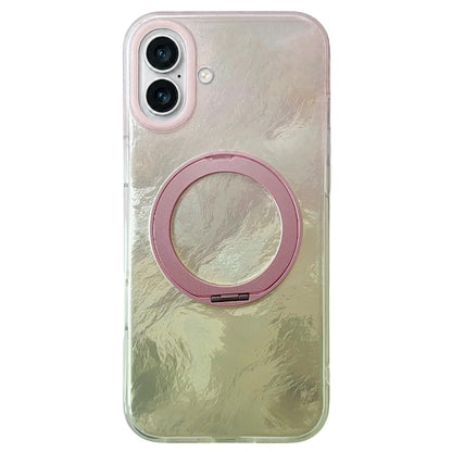 For iPhone 17 Gradient Glacier 360 Magnetic Holder Phone Case - Pink - EDA009739603D