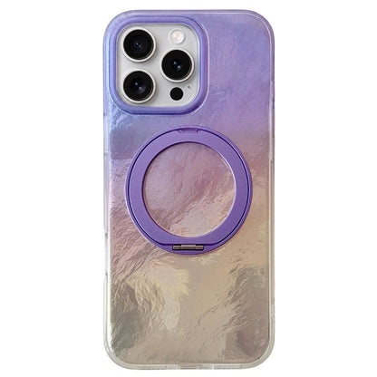 For iPhone 16 Pro Gradient Glacier 360 Magnetic Holder Phone Case - Purple - EDA009739605C