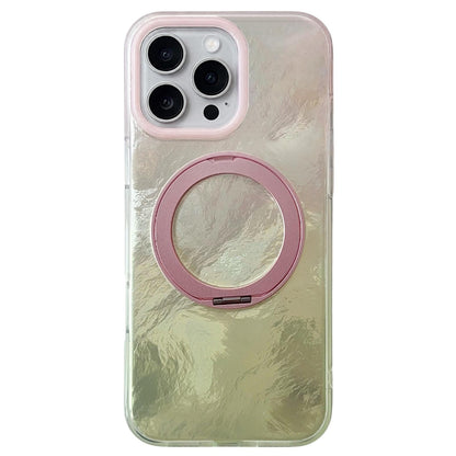 For iPhone 16 Pro Gradient Glacier 360 Magnetic Holder Phone Case - Pink - EDA009739605D