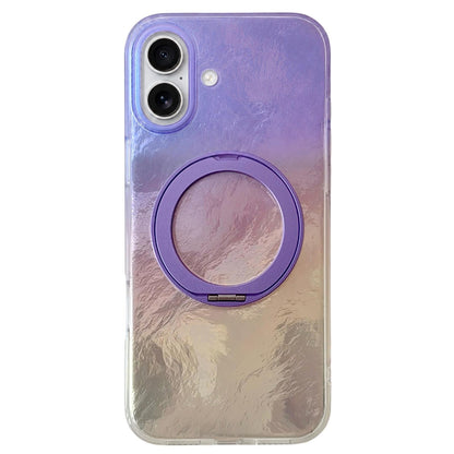 For iPhone 16 Gradient Glacier 360 Magnetic Holder Phone Case - Purple - EDA009739606C