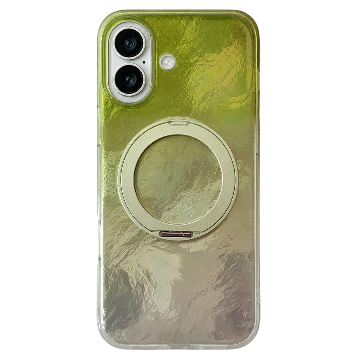 For iPhone 16 Gradient Glacier 360 Magnetic Holder Phone Case - Green - EDA009739606E
