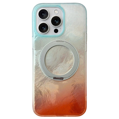 For iPhone 15 Pro Max Gradient Glacier 360 Magnetic Holder Phone Case - Light Blue - EDA009739607B