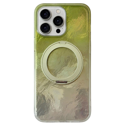 For iPhone 15 Pro Max Gradient Glacier 360 Magnetic Holder Phone Case - Green - EDA009739607E