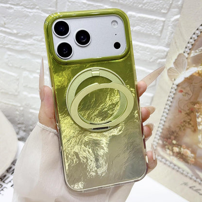 For iPhone 15 Pro Max Gradient Glacier 360 Magnetic Holder Phone Case - Green - EDA009739607E