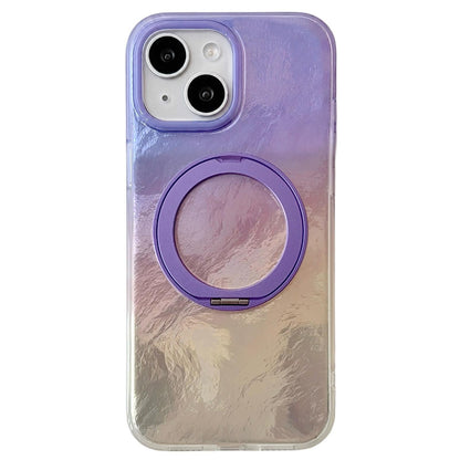 For iPhone 15 Gradient Glacier 360 Magnetic Holder Phone Case - Purple - EDA009739609C