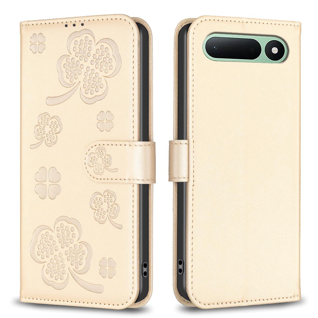 For Tecno Spark 50 5G Four-leaf Embossed Leather Phone Case - Gold - EDA009740301E