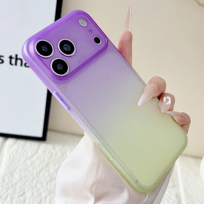 For iPhone 17 Pro Gradient Frosted TPU Full Coverage Phone Case - Purple Yellow - EDA009740602B