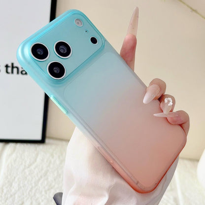 For iPhone 17 Pro Gradient Frosted TPU Full Coverage Phone Case - Blue Orange - EDA009740602C