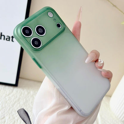 For iPhone 17 Pro Gradient Frosted TPU Full Coverage Phone Case - Green White - EDA009740602D