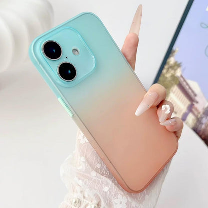 For iPhone 17 Gradient Frosted TPU Full Coverage Phone Case - Blue Orange - EDA009740603C