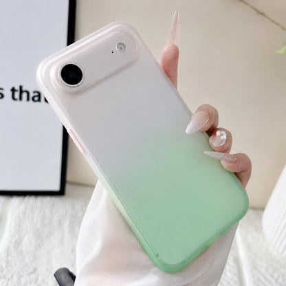 For iPhone Air Gradient Frosted TPU Full Coverage Phone Case - Pink Green - EDA009740604A