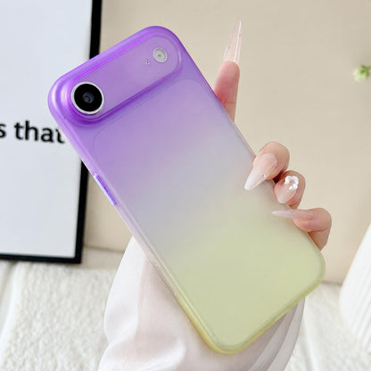 For iPhone Air Gradient Frosted TPU Full Coverage Phone Case - Purple Yellow - EDA009740604B