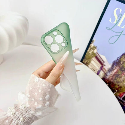 For iPhone 14 Pro Max Gradient Frosted TPU Full Coverage Phone Case - Blue Orange - EDA009740616C
