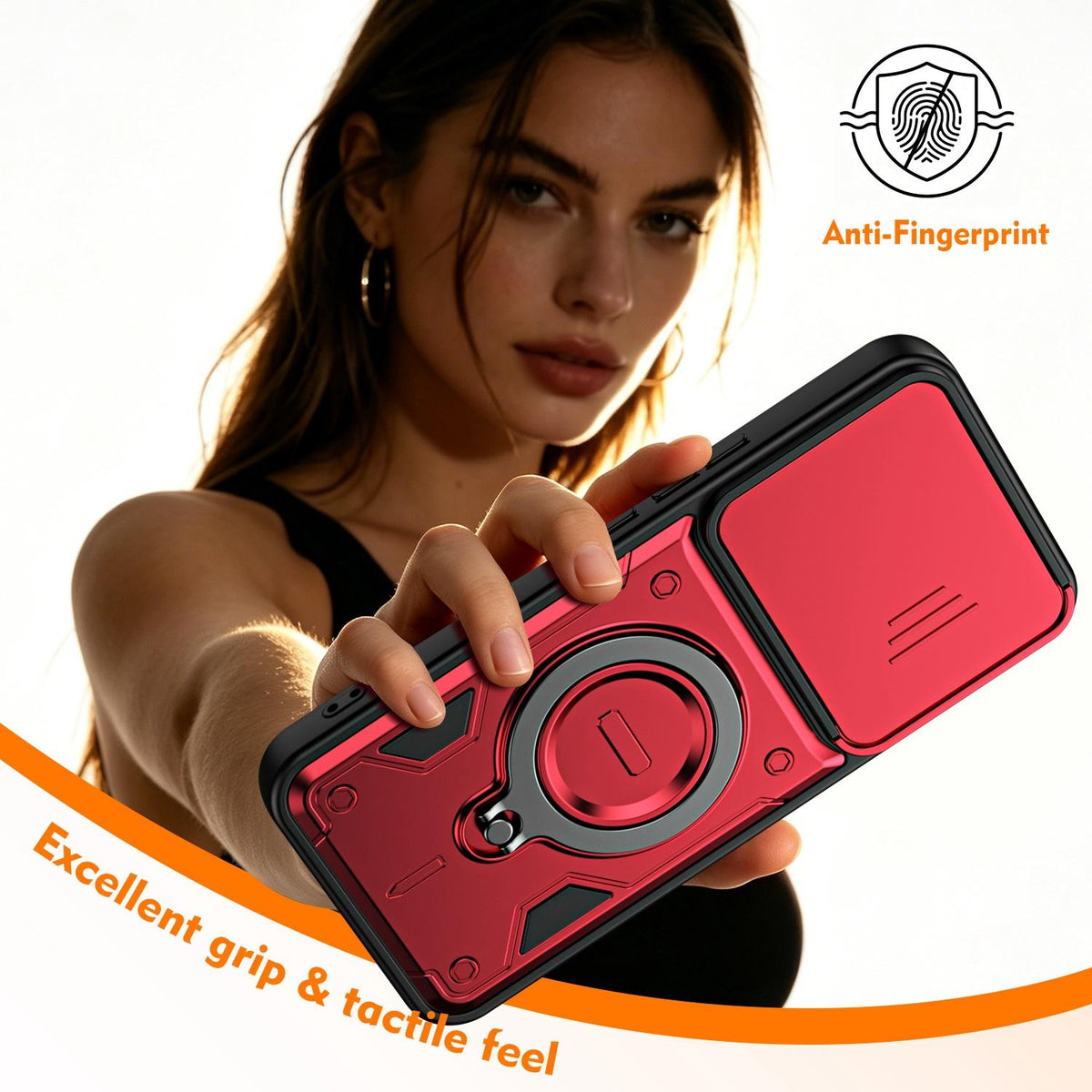 For vivo V70 FE 5G Ring Holder Lens Slide Cover Phone Case - Purple - EDA009742902E