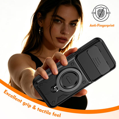 For Google Pixel 10 / 10 Pro Ring Holder Lens Slide Cover Phone Case - Black - EDA009743001C