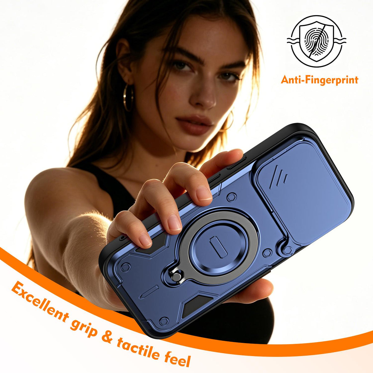 For Google Pixel 11 / 11 Pro Ring Holder Lens Slide Cover Phone Case - Black - EDA009743003C