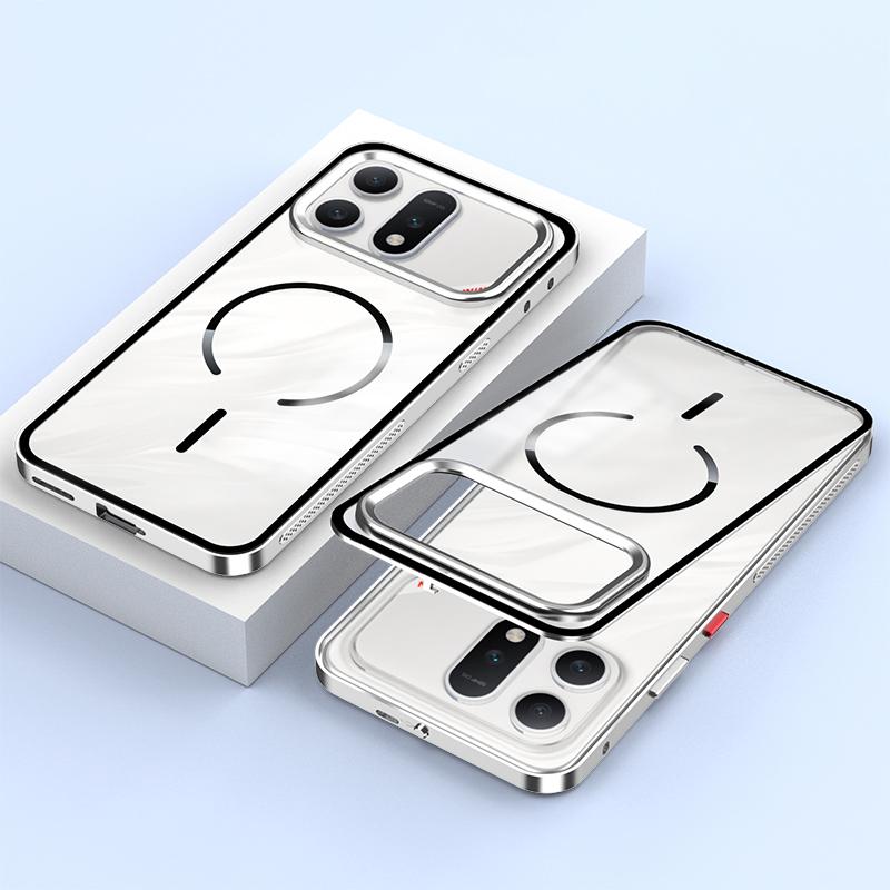 For Honor Win Turbo 5G Single-sided Snap Buckle Metal Frame Frosted MagSafe Phone Case - Silver - EDA009744102A