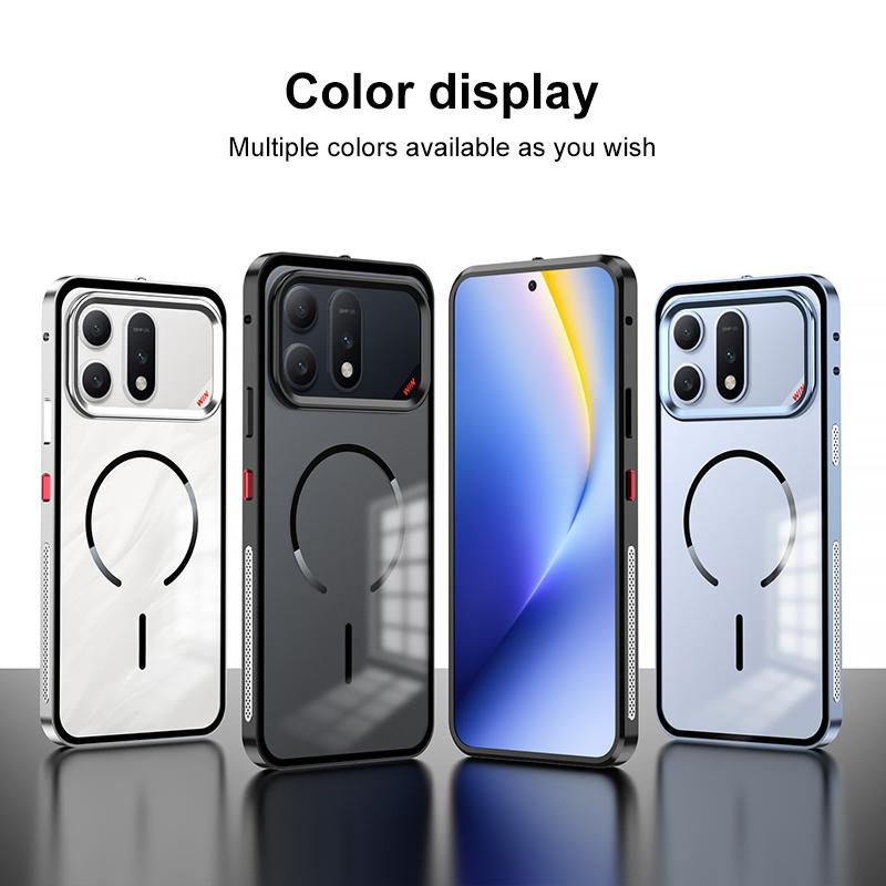 For Honor Win Turbo 5G Single-sided Snap Buckle Metal Frame Frosted MagSafe Phone Case - Silver - EDA009744102A