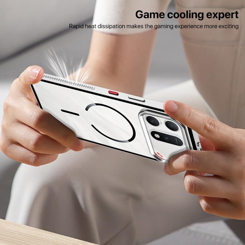 For Honor Win Turbo 5G Single-sided Snap Buckle Metal Frame Frosted MagSafe Phone Case - Silver - EDA009744102A