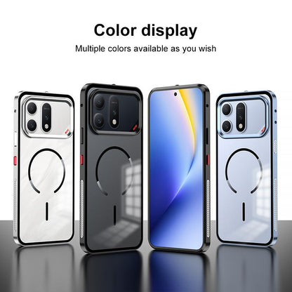 For Honor Win Turbo 5G Single-sided Snap Buckle Metal Frame Frosted MagSafe Phone Case - Sierra Blue - EDA009744102B