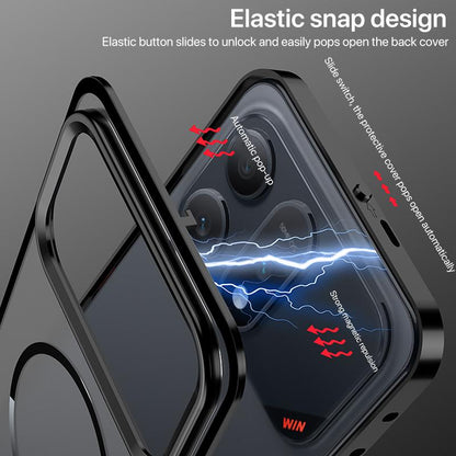 For Honor Win Turbo 5G Single-sided Snap Buckle Metal Frame Frosted MagSafe Phone Case - Sierra Blue - EDA009744102B