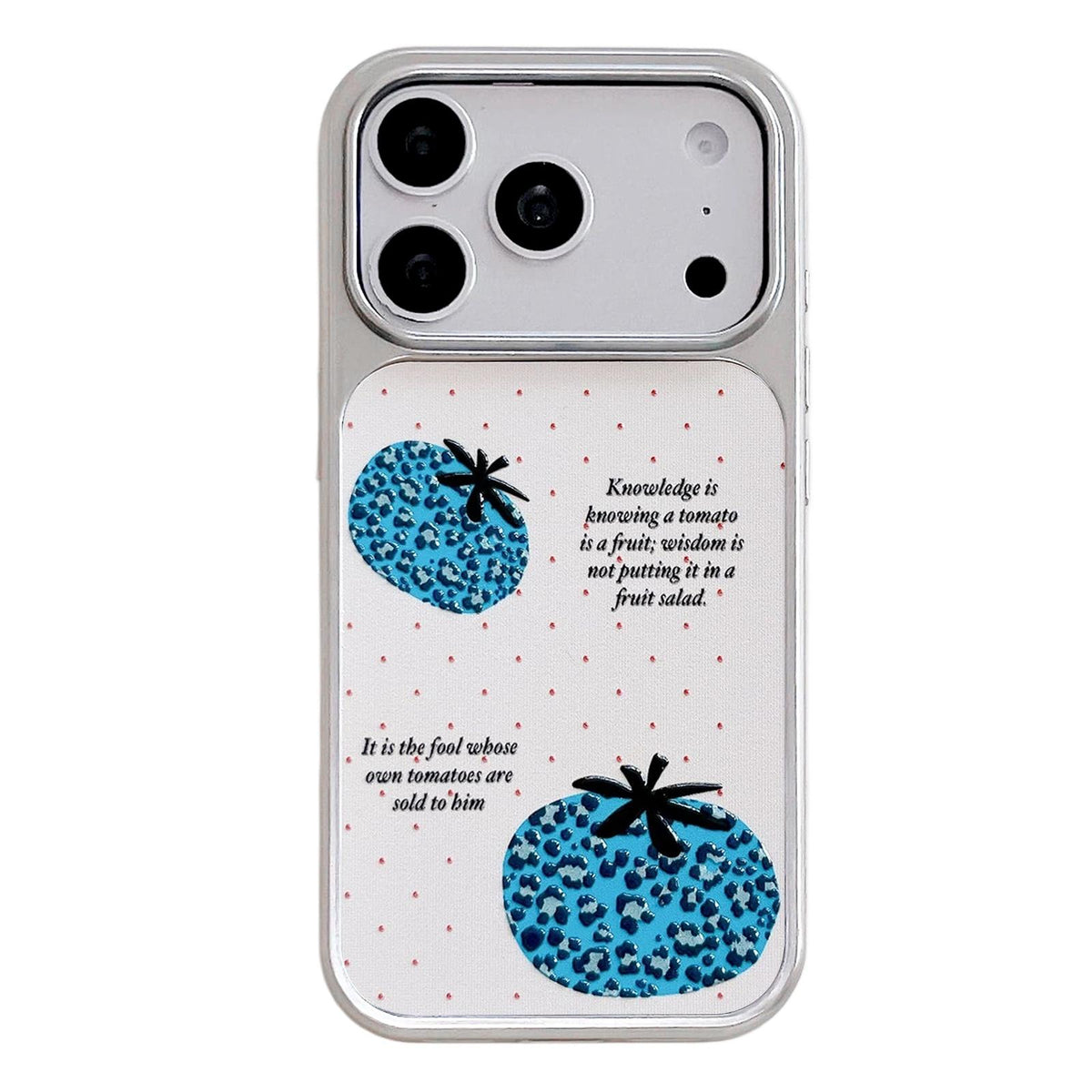 For iPhone 17 Pro Electroplated Silver Frame Glitter Embossed Phone Case - Leopard Tomato - EDA009745002A