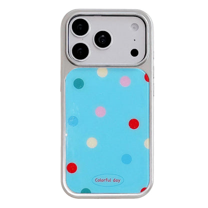 For iPhone 17 Pro Electroplated Silver Frame Glitter Embossed Phone Case - Color Point - EDA009745002F
