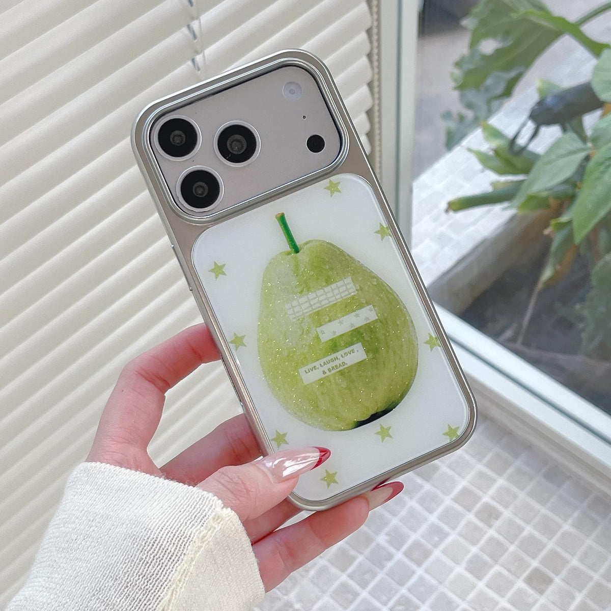 For iPhone 17 Pro Electroplated Silver Frame Glitter Embossed Phone Case - Leopard Tomato - EDA009745002A