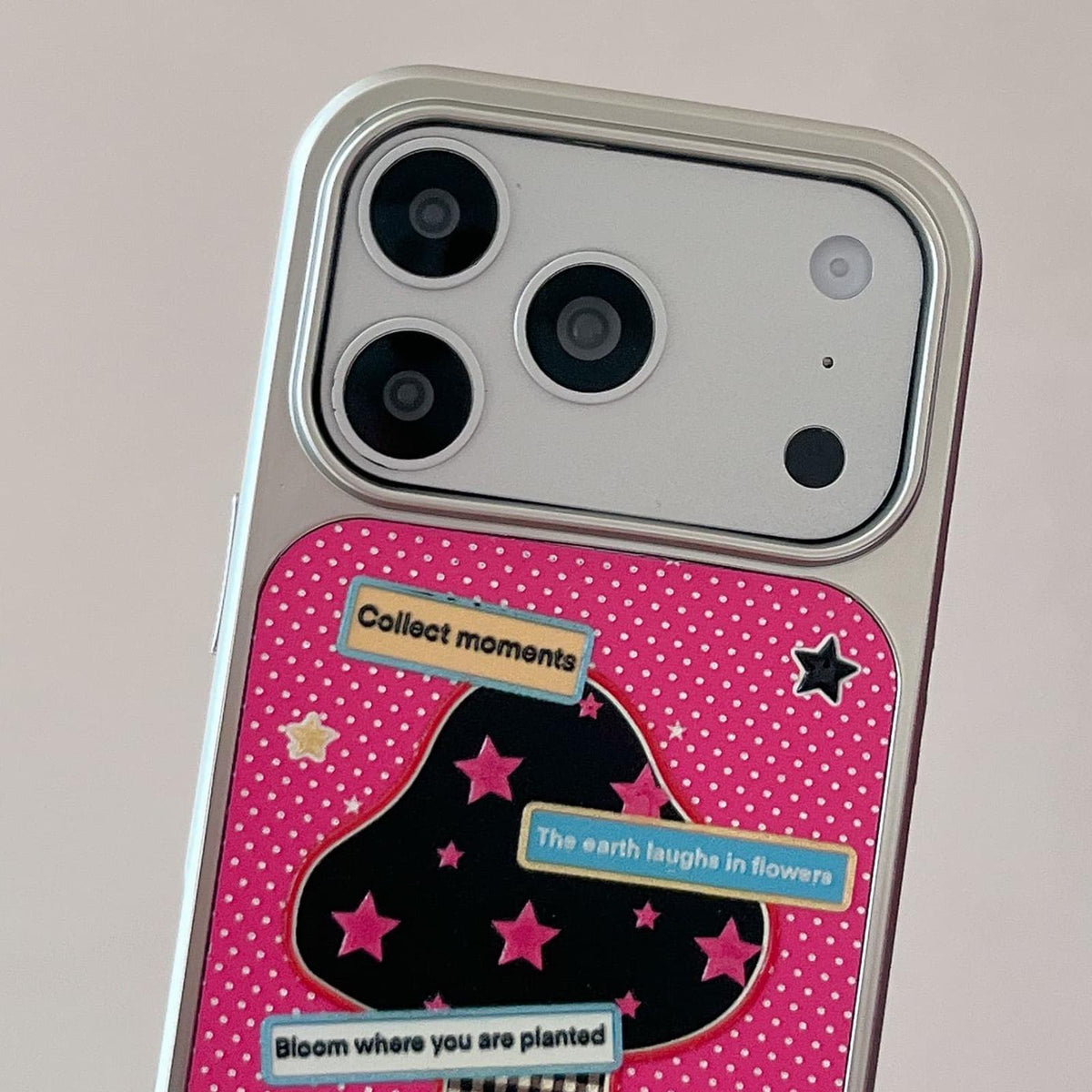 For iPhone 15 Pro Max Electroplated Silver Frame Glitter Embossed Phone Case - Leopard Tomato - EDA009745007A