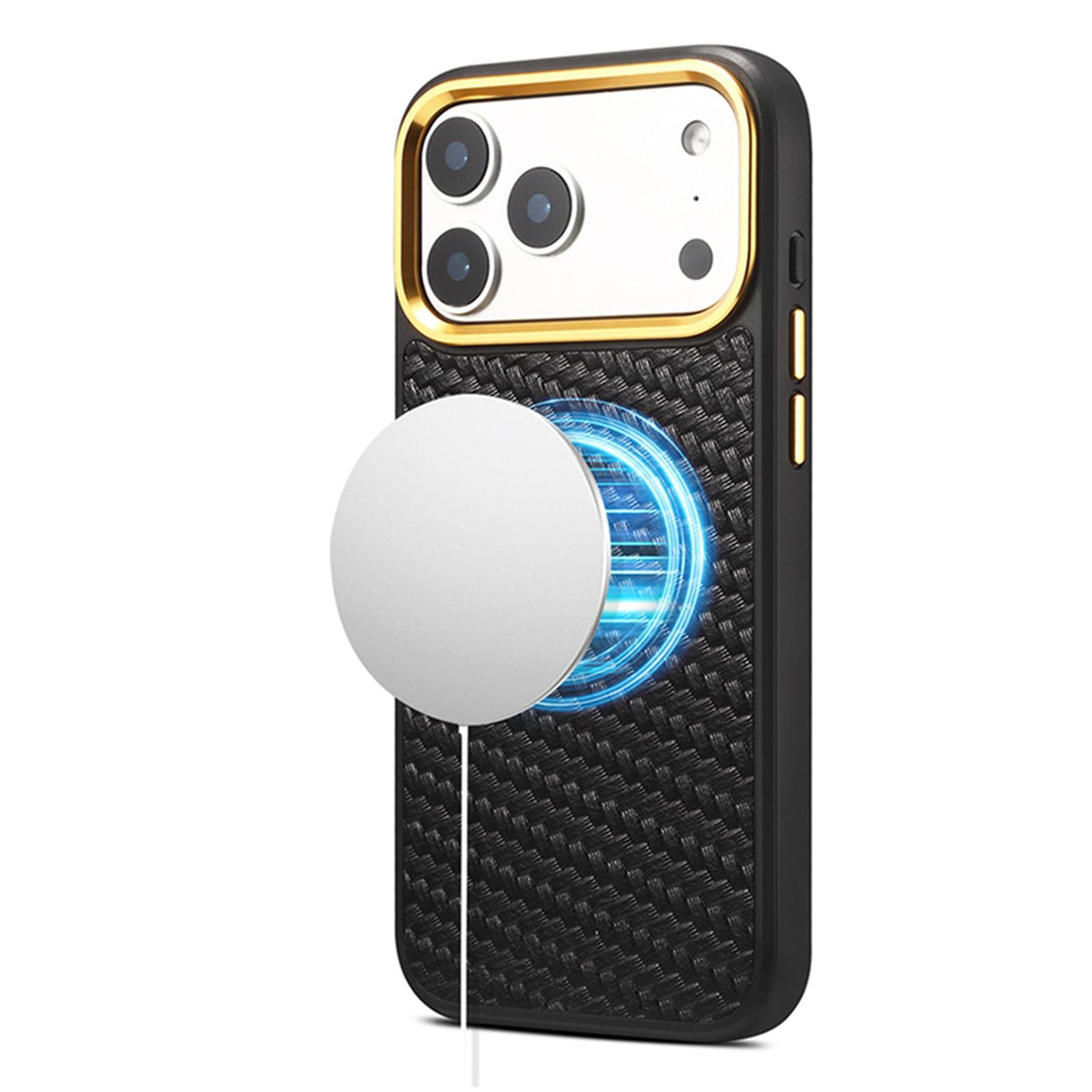 For iPhone 18 Pro / 17 Pro Denior A26+1 Leather Woven Twill Texture Phone Case - Black - EDA009745202A