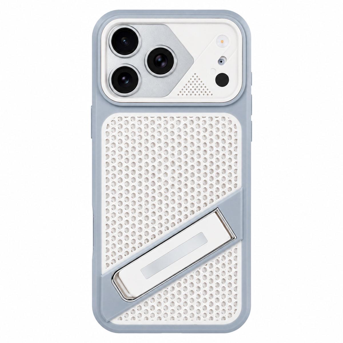 For iPhone 17 Pro Max Ice Peak Cooling Liquid Silicone Invisible Holder Phone Case - Grey - EDA009745501C