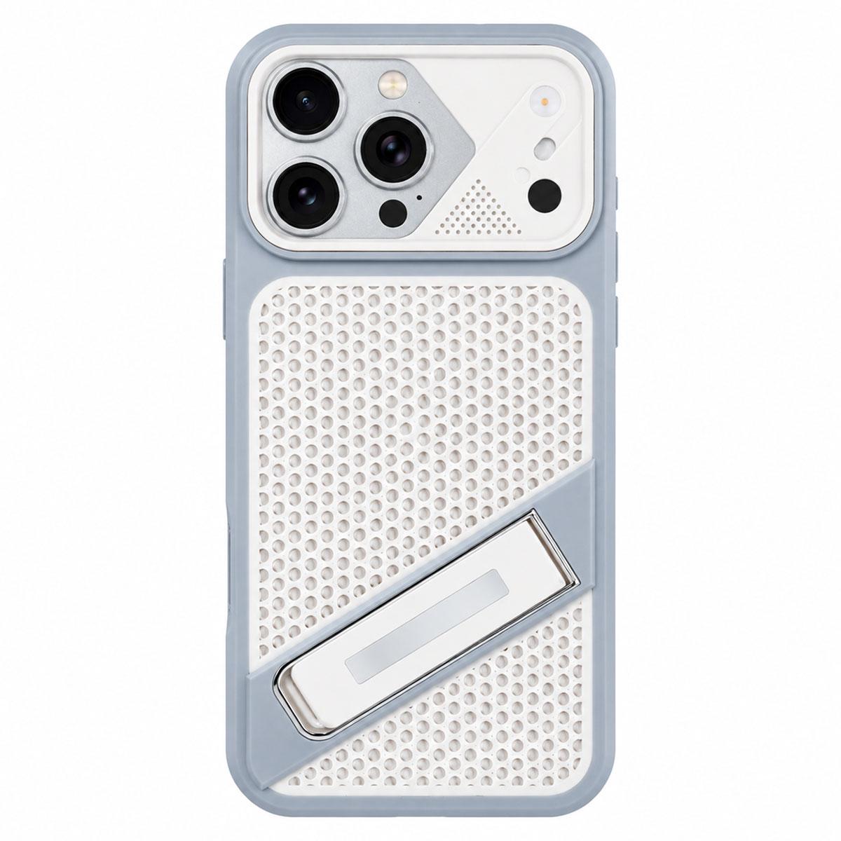 For iPhone 14 Pro Max Ice Peak Cooling Liquid Silicone Invisible Holder Phone Case - Grey - EDA009745515C