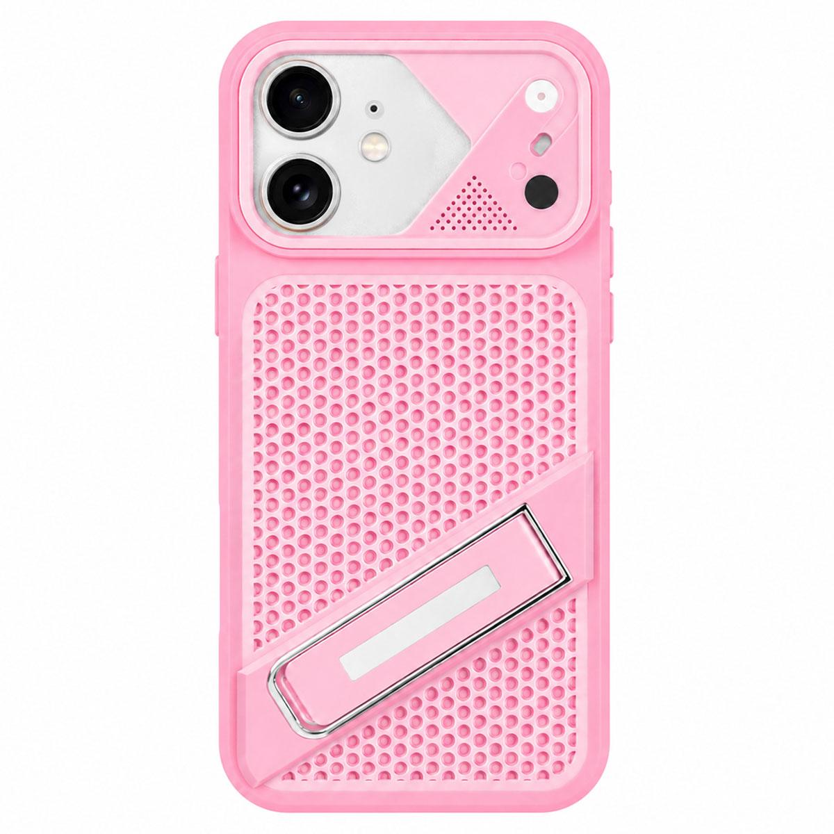 For iPhone 11 Ice Peak Cooling Liquid Silicone Invisible Holder Phone Case - Pink - EDA009745522E