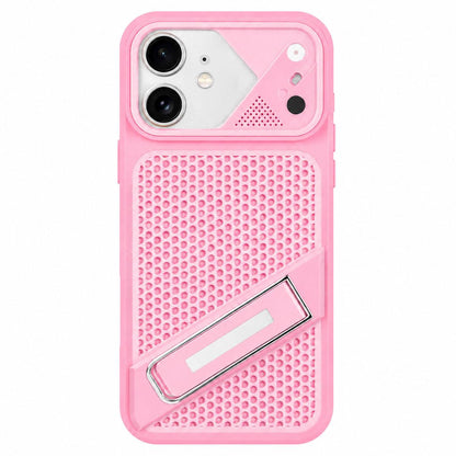 For iPhone 11 Ice Peak Cooling Liquid Silicone Invisible Holder Phone Case - Pink - EDA009745522E