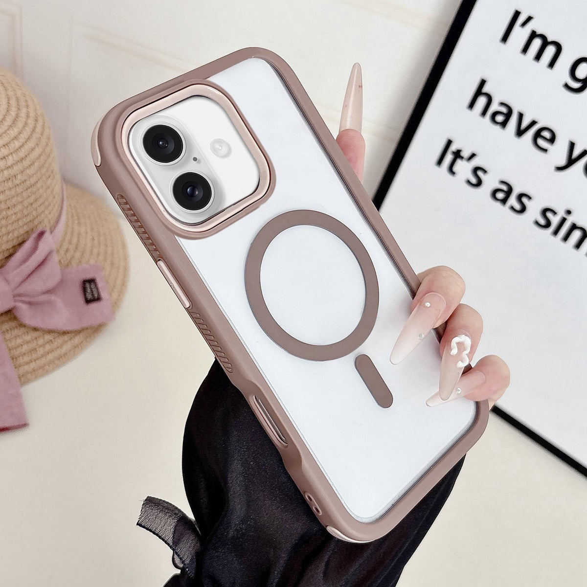 For iPhone 17 Cool 3 in 1 Magnetic Anti-slip Edge Phone Case - Desert Gold - EDA009746003B