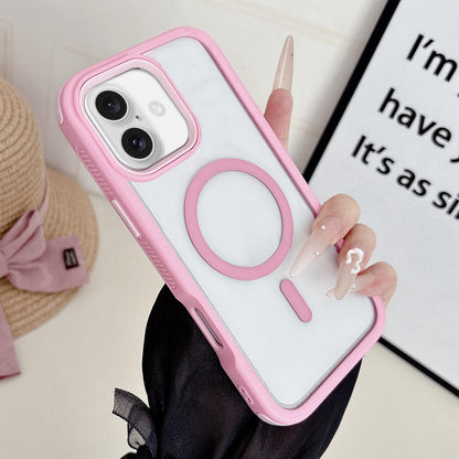 For iPhone 17 Cool 3 in 1 Magnetic Anti-slip Edge Phone Case - Pink - EDA009746003F