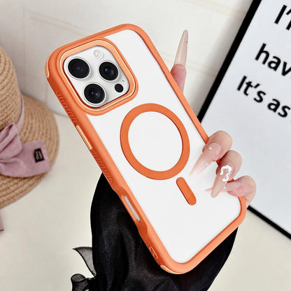For iPhone 16 Pro Max Cool 3 in 1 Magnetic Anti-slip Edge Phone Case - Orange - EDA009746005A