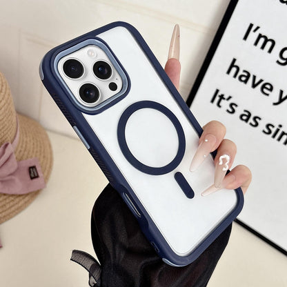 For iPhone 16 Pro Max Cool 3 in 1 Magnetic Anti-slip Edge Phone Case - Royal Blue - EDA009746005D