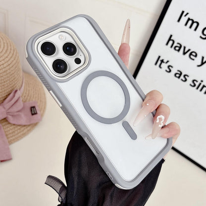 For iPhone 16 Pro Max Cool 3 in 1 Magnetic Anti-slip Edge Phone Case - Grey - EDA009746005G