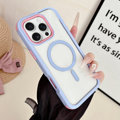 For iPhone 16 Pro Max Cool 3 in 1 Magnetic Anti-slip Edge Phone Case - Light Purple - EDA009746005J