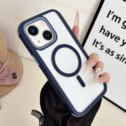 For iPhone 13 Cool 3 in 1 Magnetic Anti-slip Edge Phone Case - Royal Blue - EDA009746018D