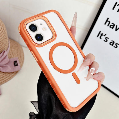 For iPhone 11 Cool 3 in 1 Magnetic Anti-slip Edge Phone Case - Orange - EDA009746023A