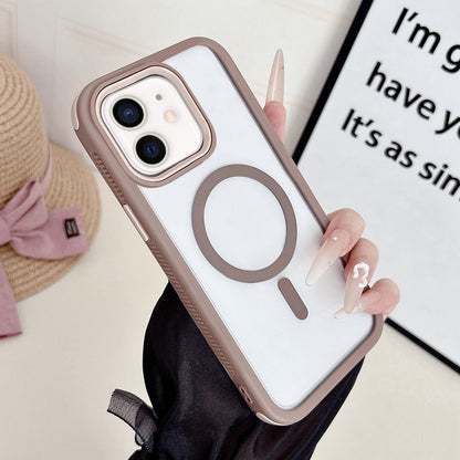 For iPhone 11 Cool 3 in 1 Magnetic Anti-slip Edge Phone Case - Desert Gold - EDA009746023B