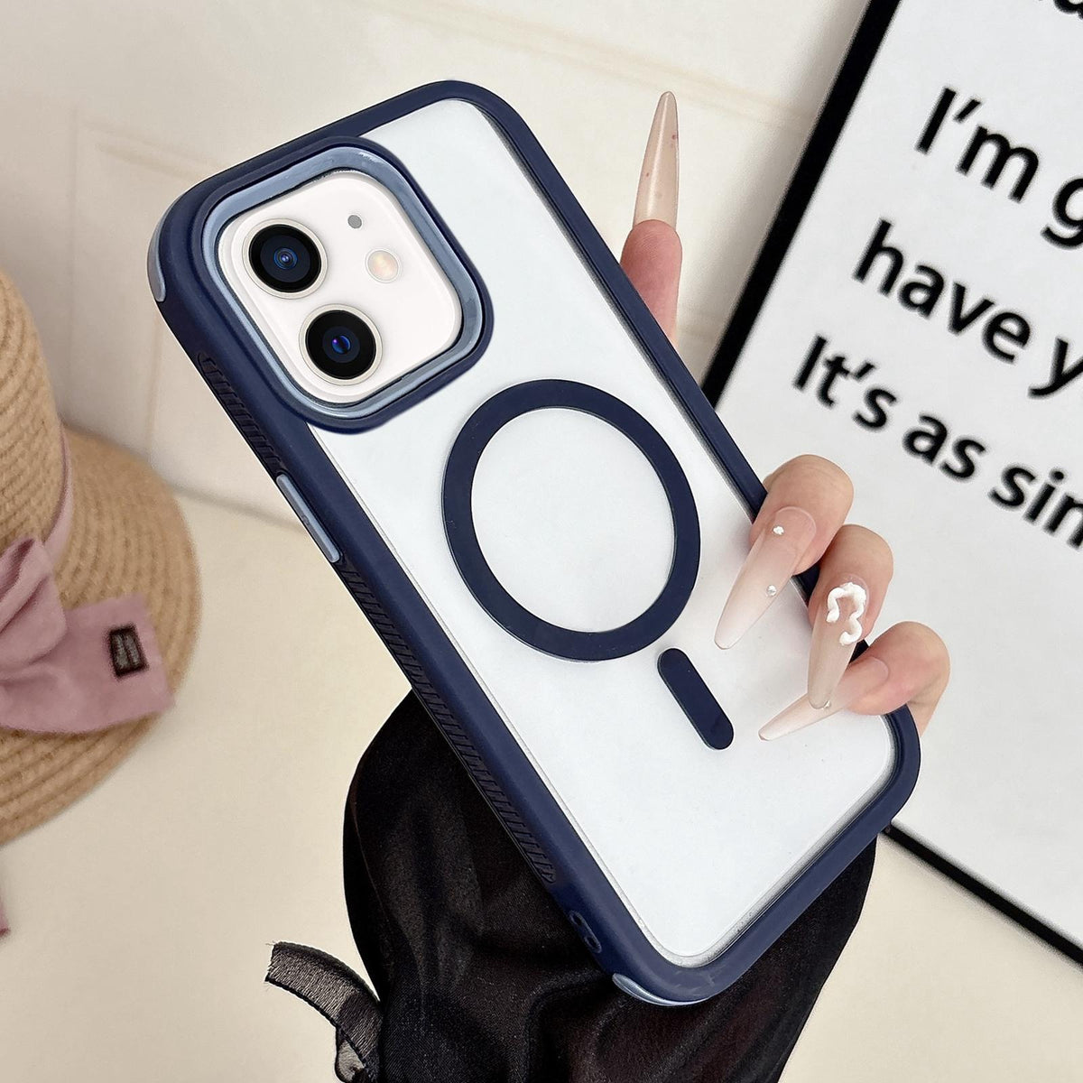 For iPhone 11 Cool 3 in 1 Magnetic Anti-slip Edge Phone Case - Royal Blue - EDA009746023D