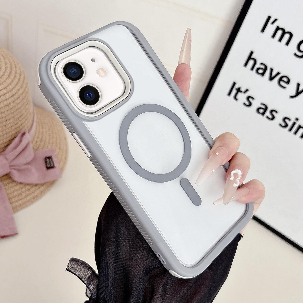For iPhone 11 Cool 3 in 1 Magnetic Anti-slip Edge Phone Case - Grey - EDA009746023G