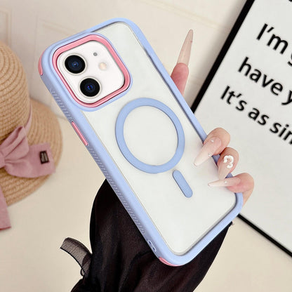 For iPhone 11 Cool 3 in 1 Magnetic Anti-slip Edge Phone Case - Light Purple - EDA009746023J