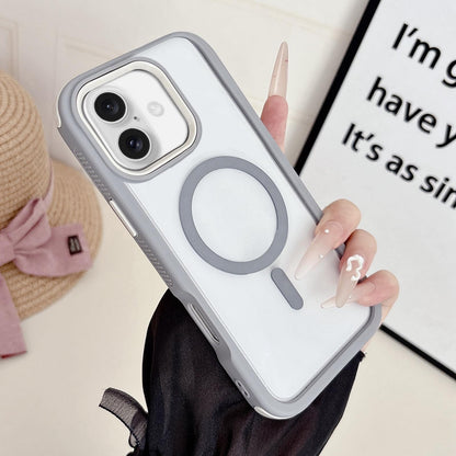 For iPhone 16 Plus Cool 3 in 1 Magnetic Anti-slip Edge Phone Case - Grey - EDA009746024G
