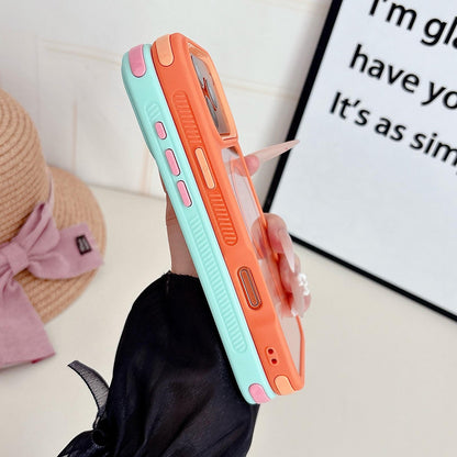 For iPhone 16 Pro Max Cool 3 in 1 Magnetic Anti-slip Edge Phone Case - Orange - EDA009746005A