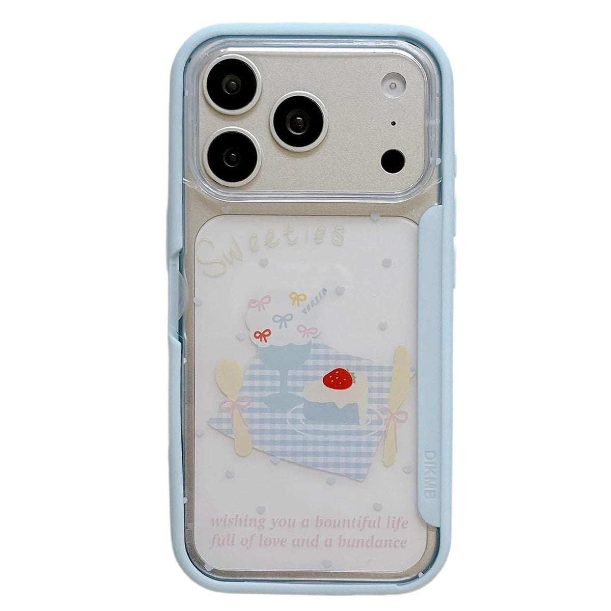 For iPhone 17 Pro Back Board Flip Stand Design Shockproof Phone Case - Dessert - EDA009746802A