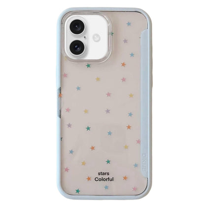 For iPhone 17 Back Board Flip Stand Design Shockproof Phone Case - Stars-Blue - EDA009746803B
